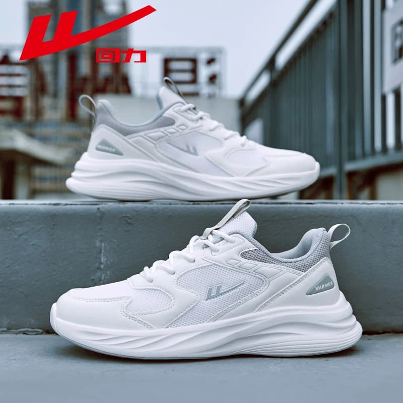 Pull-Back Men's Shoes, Sports Shoes, Mesh Breathable Casual Shoes, White Student Military Training Shoes, Lightweight Soft-Soled Cushioning Running Shoes