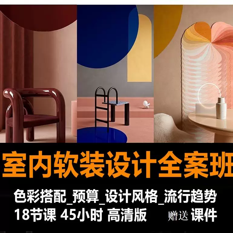Interior Soft Furnishings Design Class: Color Scheme, Budget, Design Styles, and Trendy Trends, Including Some Course Materials