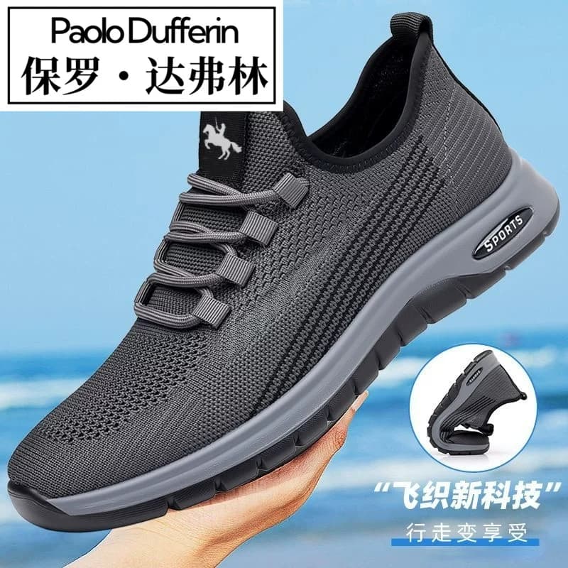 Paul Davlin Men's Shoes Spring and Summer Soft-Soled Casual Shoes for Middle-Aged and Elderly Men Breathable Mesh Sports Walking Shoes