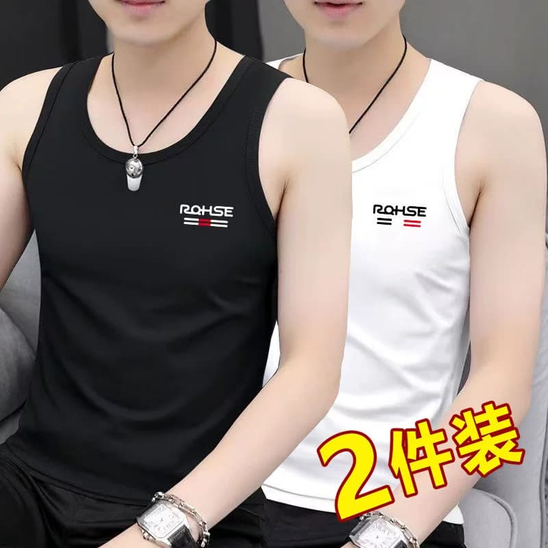 Clearance Sale Ice Silk Vest for Men, Summer Casual Sports Sleeveless T-Shirt, Slim Fit Outerwear Tank Top