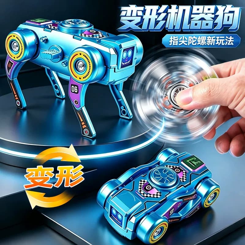 Clockwork Mechanical Dog Fidget Spinner, Transformable Robot Dog Toy, Walkable, Spinning, Stress-Relief, Educational for Boys